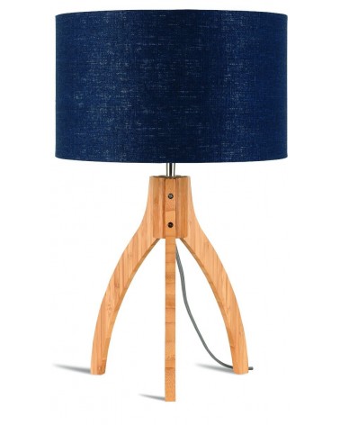 Stolová lampa s ľanovým tienidlom a bambusovým podnožím, Good&Mojo LAAV 102