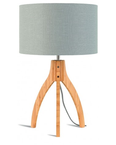 Stolová lampa s ľanovým tienidlom a bambusovým podnožím, Good&Mojo LAAV 110