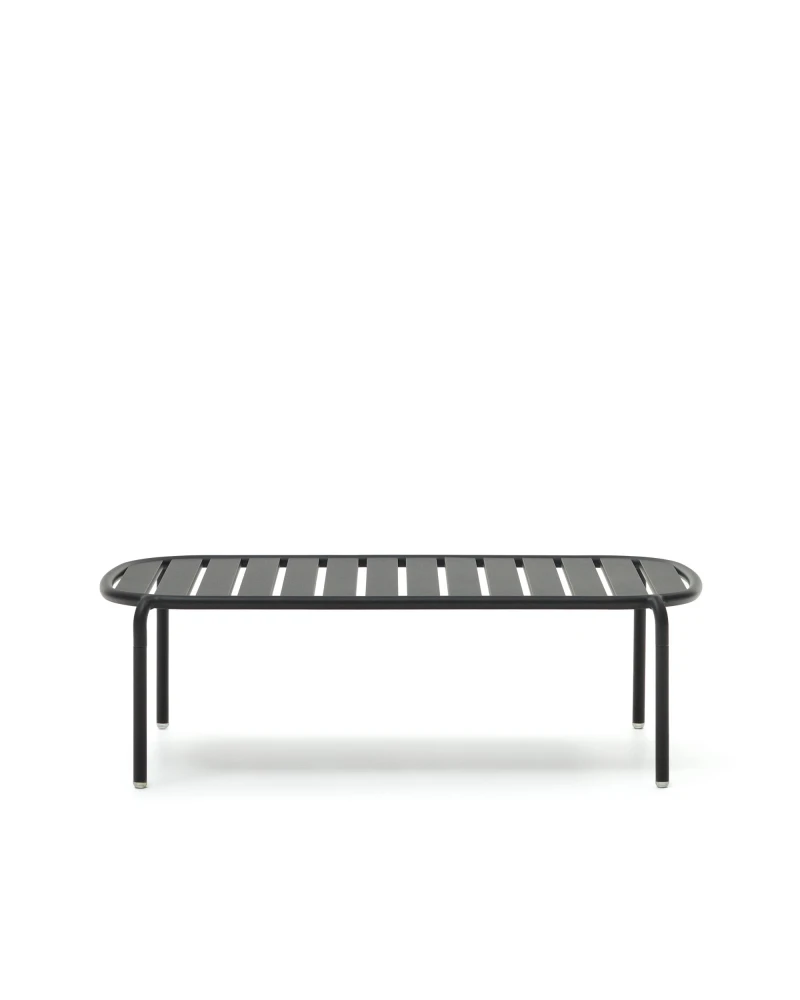 Joncols outdoor aluminium coffee table with powder coated grey finish, Ă 110 x 62 cm