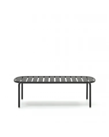 Joncols outdoor aluminium coffee table with powder coated grey finish, Ă 110 x 62 cm