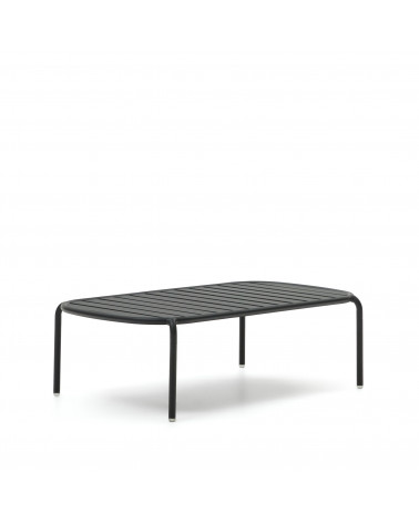 Joncols outdoor aluminium coffee table with powder coated grey finish, Ă 110 x 62 cm