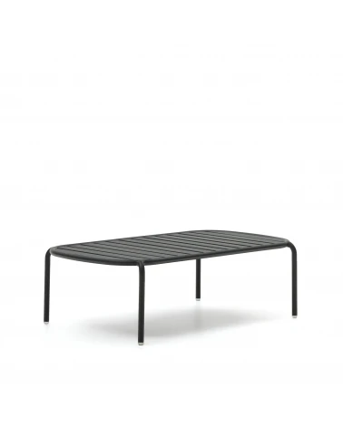 Joncols outdoor aluminium coffee table with powder coated grey finish, Ă 110 x 62 cm