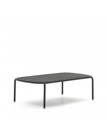 Joncols outdoor aluminium coffee table with powder coated grey finish, Ă 110 x 62 cm