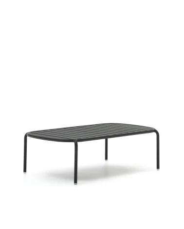 Joncols outdoor aluminium coffee table with powder coated grey finish, Ă 110 x 62 cm