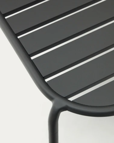 Joncols outdoor aluminium coffee table with powder coated grey finish, Ă 110 x 62 cm