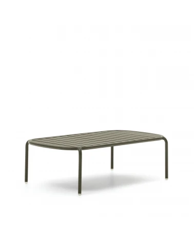 Joncols outdoor aluminium coffee table with powder coated green finish, Ă 110 x 62 cm