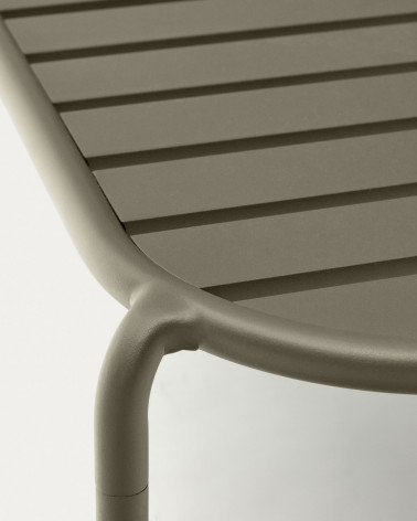 Joncols outdoor aluminium coffee table with powder coated green finish, Ă 110 x 62 cm