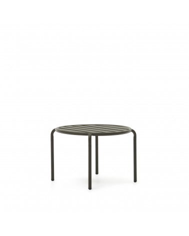 Joncols outdoor aluminium side table with powder coated green finish, Ă 60 cm