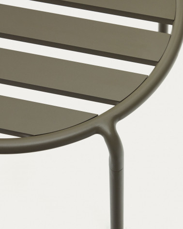 Joncols outdoor aluminium side table with powder coated green finish, Ă 60 cm