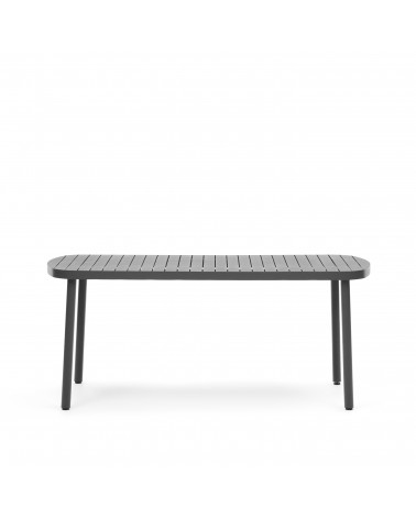 Joncols outdoor aluminium table with a powder coated grey finish, 180 x 90 cm
