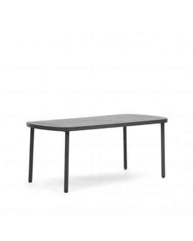 Joncols outdoor aluminium table with a powder coated grey finish, 180 x 90 cm