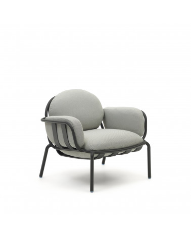 Joncols outdoor aluminium armchair with a powder coated grey finish