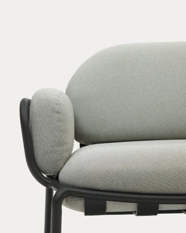 Joncols outdoor aluminium 2 seater sofa with powder coated grey finish, 165 cm