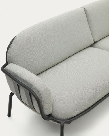 Joncols outdoor aluminium 3 seater sofa with powder coated grey finish, 225 cm