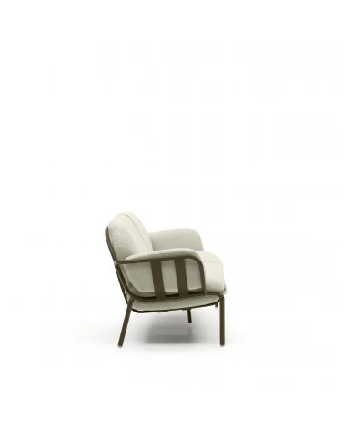 Joncols outdoor aluminium 3 seater sofa with powder coated green finish, 225 cm