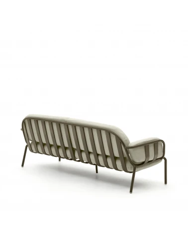 Joncols outdoor aluminium 3 seater sofa with powder coated green finish, 225 cm