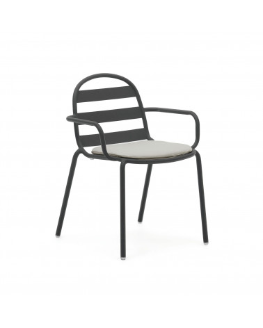 Joncols chair cushion in grey, 43 x 41 cm