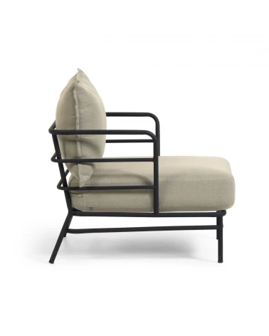 Mareluz black steel armchair