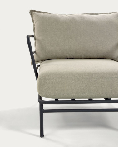 Mareluz black steel armchair