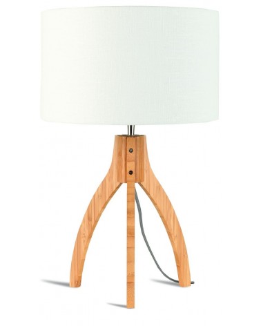 Stolová lampa s ľanovým tienidlom a bambusovým podnožím, Good&Mojo LAAV 114
