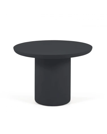 Taimi round outdoor table made of concrete with black finish Ă 110 cm
