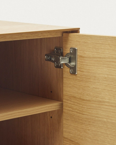 Vedrana 2 door sideboard in oak veneer with steel legs, 97.5 x 80 cm