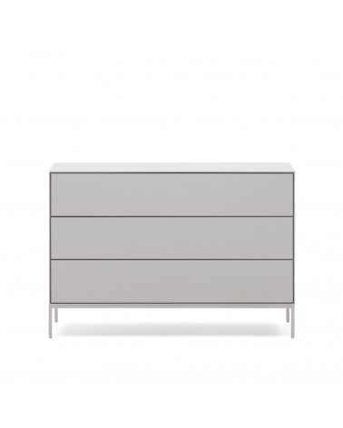Vedrana 3-drawer chest of drawers white lacquered MDF 110 x 75 cm