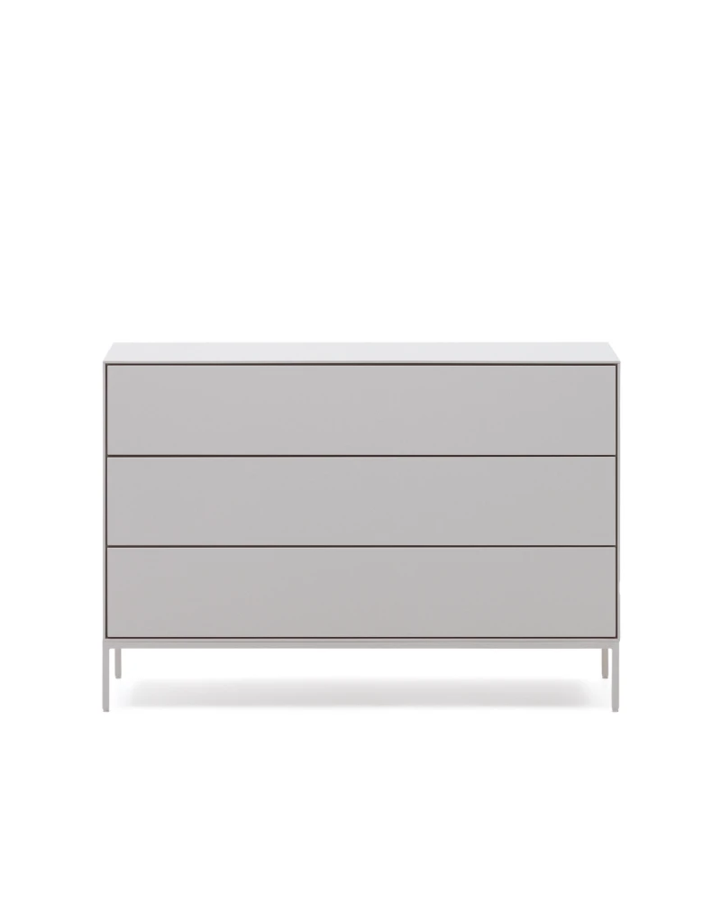 Vedrana 3-drawer chest of drawers white lacquered MDF 110 x 75 cm