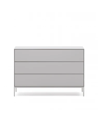 Vedrana 3-drawer chest of drawers white lacquered MDF 110 x 75 cm