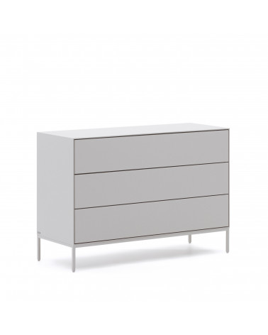 Vedrana 3-drawer chest of drawers white lacquered MDF 110 x 75 cm