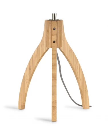 Stolová lampa s ľanovým tienidlom a bambusovým podnožím, Good&Mojo LAAV 116