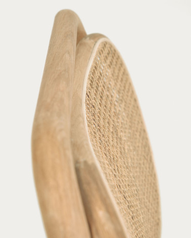 Doriane solid oak easy chair with natural finish and upholstered seat