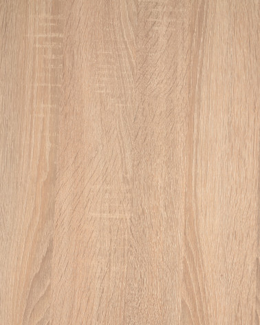 Niut round Ă 120 cm melamine table with natural finish and steel legs with black finish