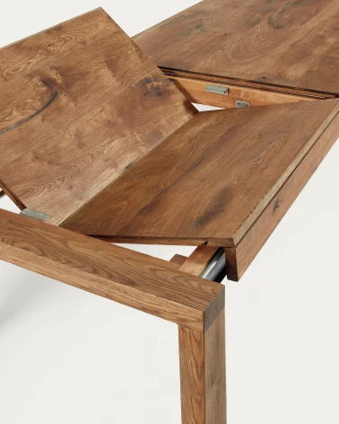 Briva extendable table with a distressed oak wood veneer finish, 200 (280) x 100 cm