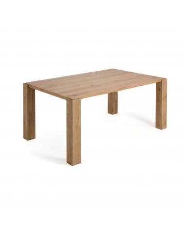 Deyanira table with oak veneer and solid oak legs 160 x 90 cm