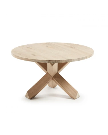 Lotus wood coffee table in solid oak wood, Ă 65 cm