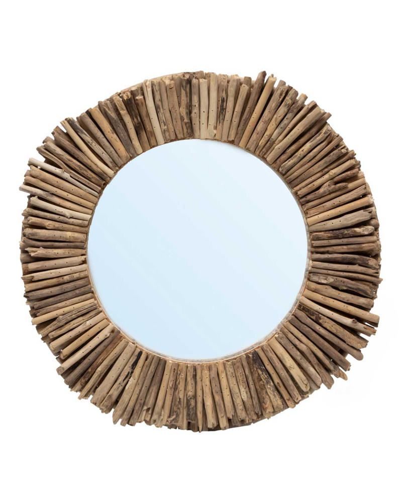 Fotografia produktu: Zrkadlo Driftwood Halo, priemer 60 cm, Prírodné, Bazar Bizar