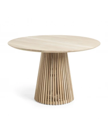 Jeanette round solid teak wood table, Ø 120 cm