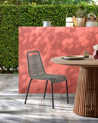 Jeanette round solid teak wood table, Ø 120 cm