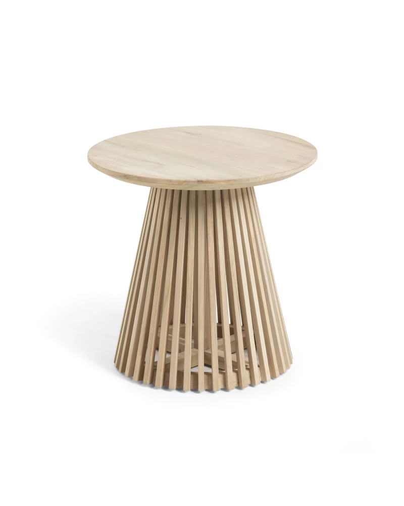 Jeanette round solid teak wood side table, Ø 50 cm