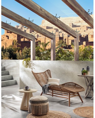 Jeanette round solid teak wood side table, Ø 50 cm