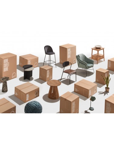 Jeanette round solid teak wood side table, Ø 50 cm