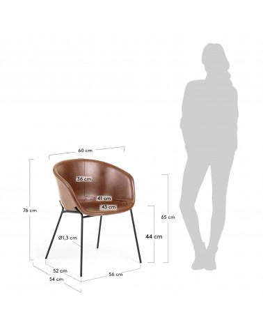 Chair synthetic leather Yvette brown