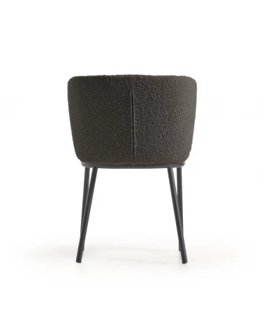 Ciselia chair with black shearling and black metal