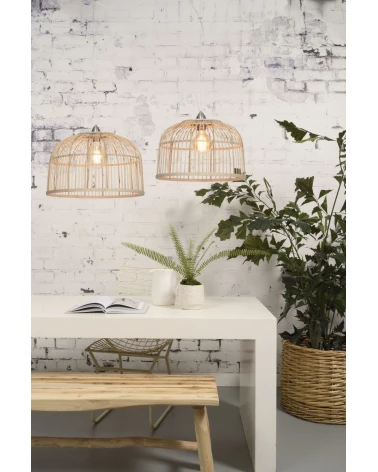 Bambusové Závesné Dvojité Svietidlo M,Good & Mojo, Borneo, 42 Cm LAAV 165