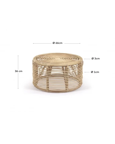 Round Kohana coffee table in rattan with natural finish Ø 66 cm