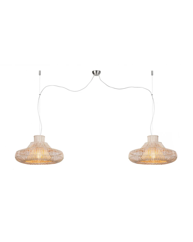 Ratanové Závesné Dvojité Svietidlo,Good & Mojo, Kalahari, 45 Cm LAAV 172