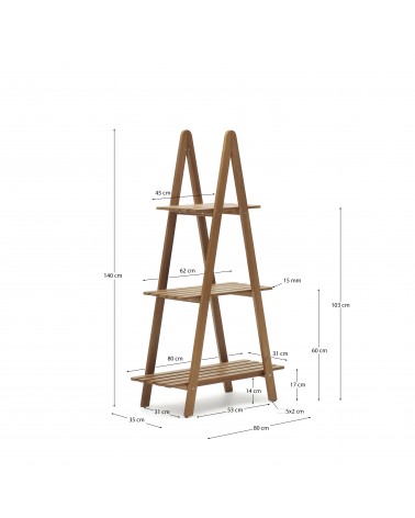 Victora outdoor shelving unit made from solid acacia wood, 80 x 140 cm