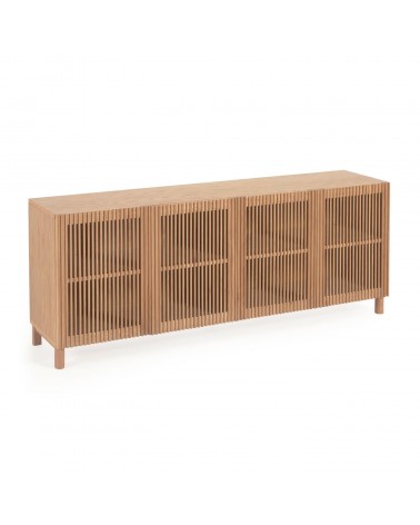 Beyla solid oak and oak veneer 4 door sideboard 180 x 71.5 cm FSC 100%