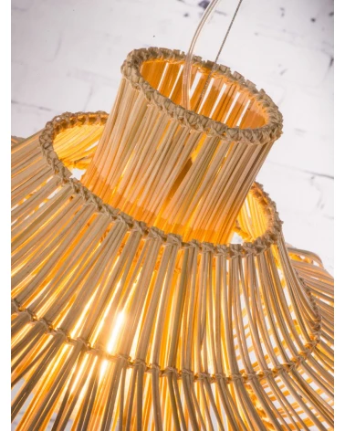 Ratanové Závesné Dvojité Svietidlo,Good & Mojo, Kalahari, 45 Cm LAAV 174